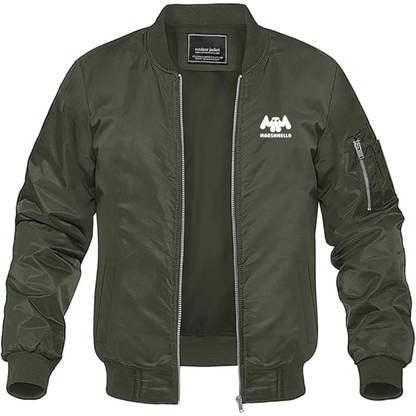 Men's Marshmello Logo Lightweight Bomber Jacket Windbreaker Softshell Varsity Jacket Coat