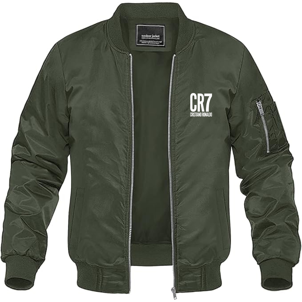 Men's CR7 Logo Lightweight Bomber Jacket Windbreaker Softshell Varsity Jacket Coat