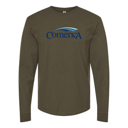 Men's Comerica Logo Cotton Long Sleeve T-Shirt
