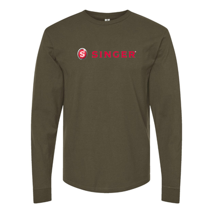 Men's Singer Logo Cotton Long Sleeve T-Shirt