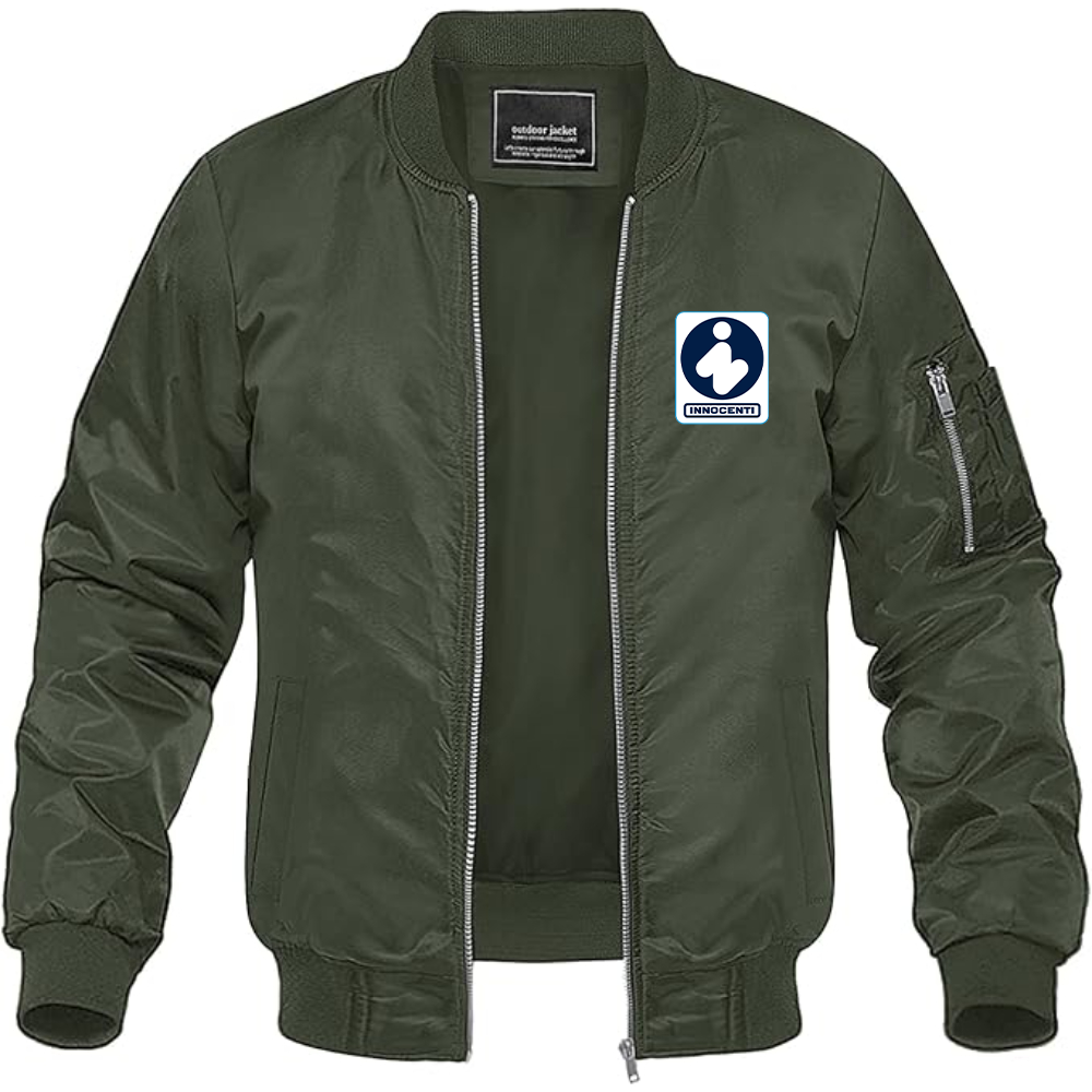 Men's Innocenti Logo Lightweight Bomber Jacket Windbreaker Softshell Varsity Jacket Coat