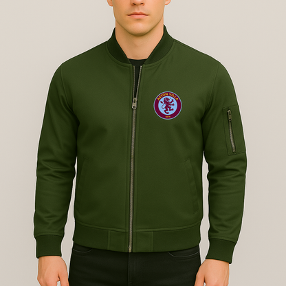 Men's Aston Villa FC Lightweight Bomber Jacket - Army Green