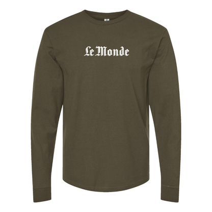 Men's Le Monde Logo Cotton Long Sleeve T-Shirt