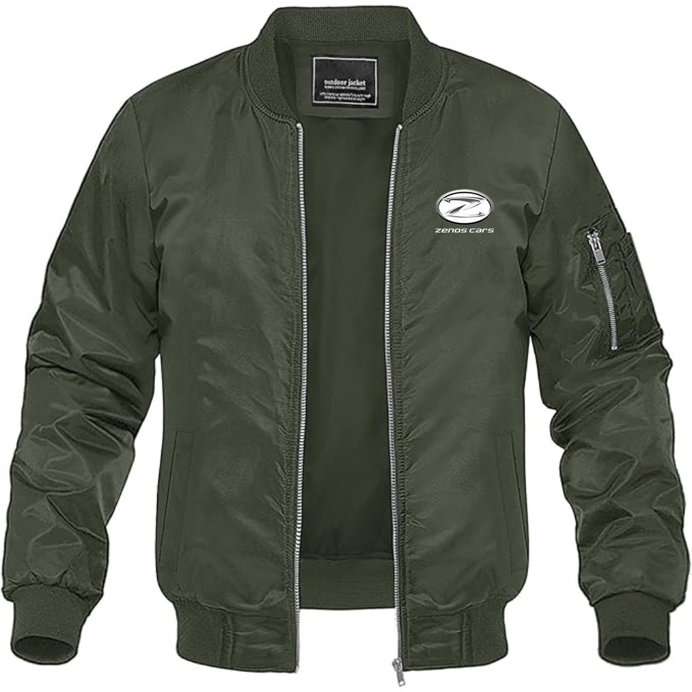 Men's Zenos Cars Logo Lightweight Bomber Jacket Windbreaker Softshell Varsity Jacket Coat