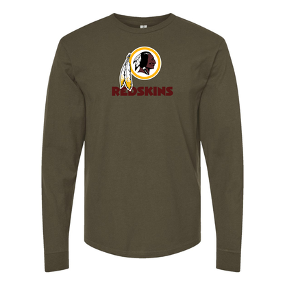 Men's Washington Redskins Logo  Cotton Long Sleeve T-Shirt