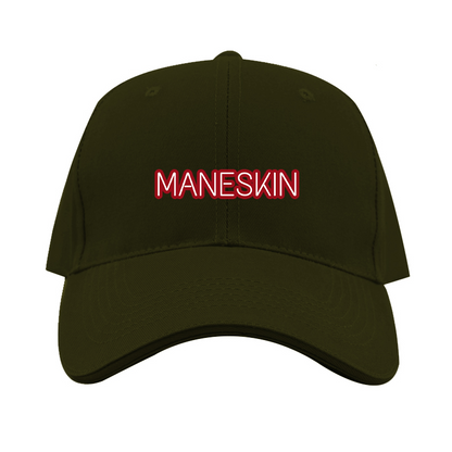 Maneskin Red Neon Letter Logo  Dad Baseball Cap Hat