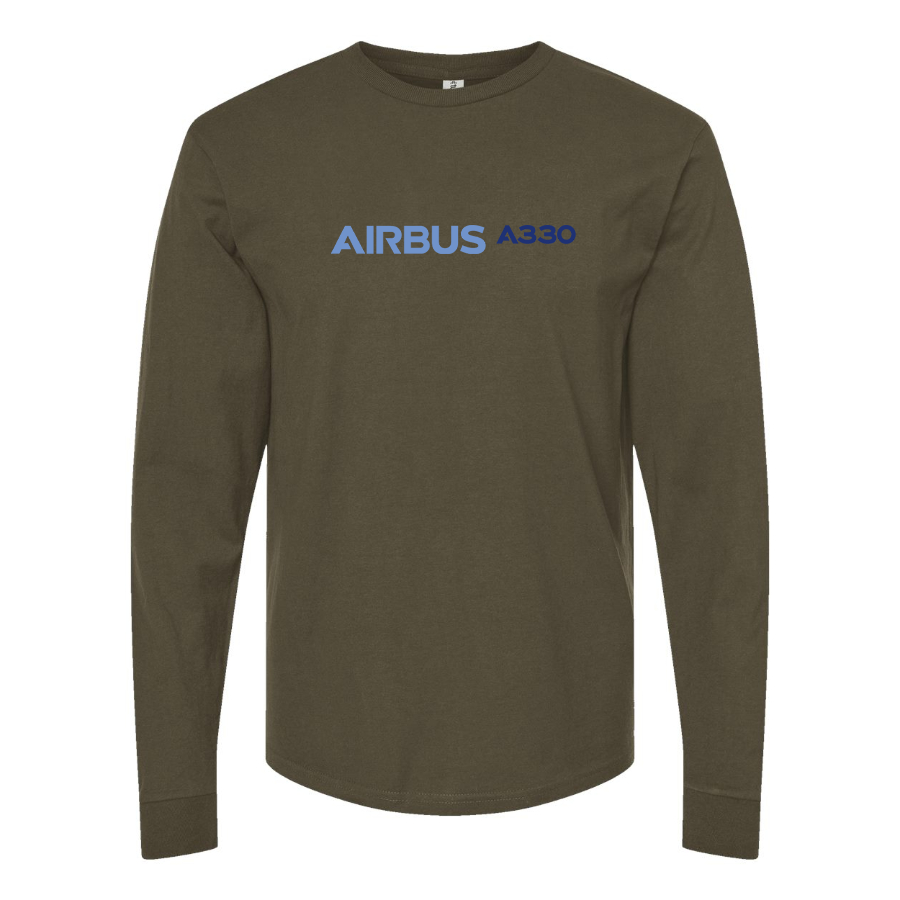 Men's  A330 Logo Cotton Long Sleeve T-Shirt