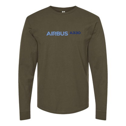 Men's  A330 Logo Cotton Long Sleeve T-Shirt