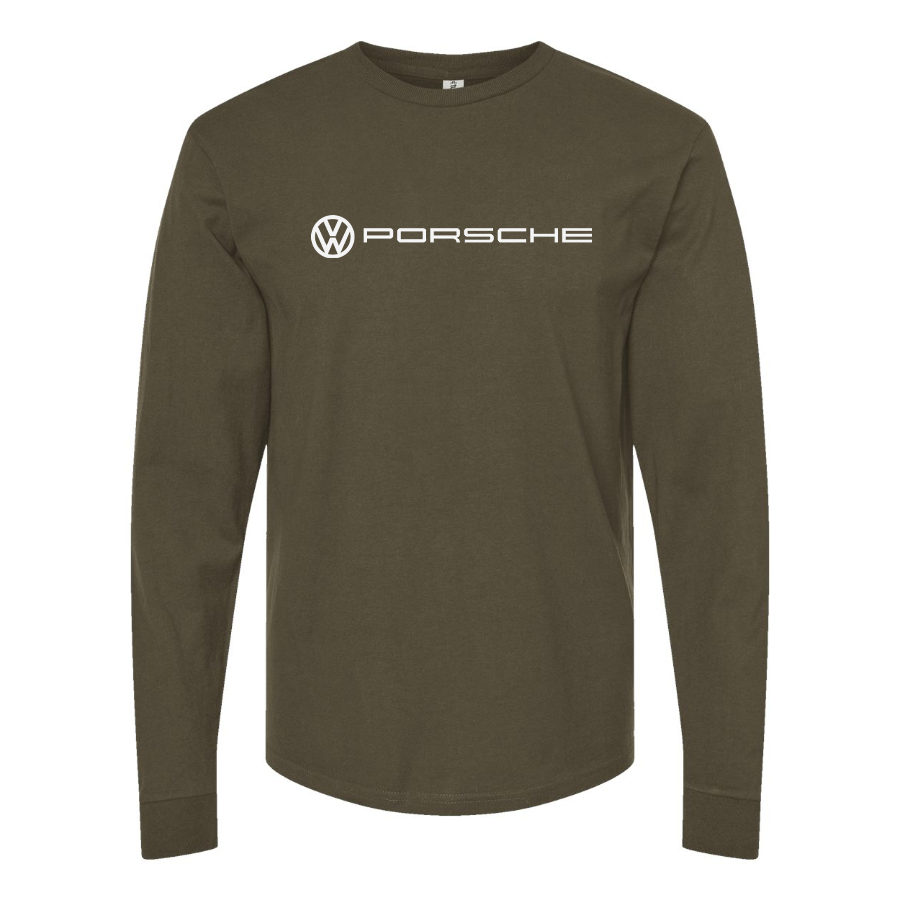 Men's VW Porsche Logo  Cotton Long Sleeve T-Shirt