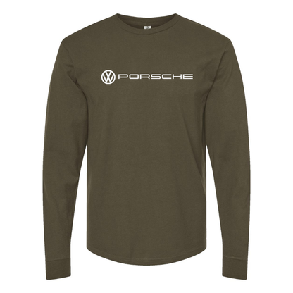 Men's VW Porsche Logo  Cotton Long Sleeve T-Shirt