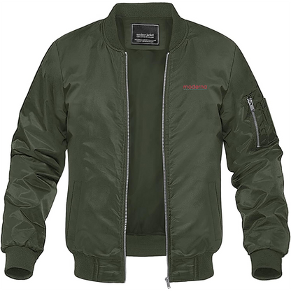 Men's Moderna Logo Lightweight Bomber Jacket Windbreaker Softshell Varsity Jacket Coat