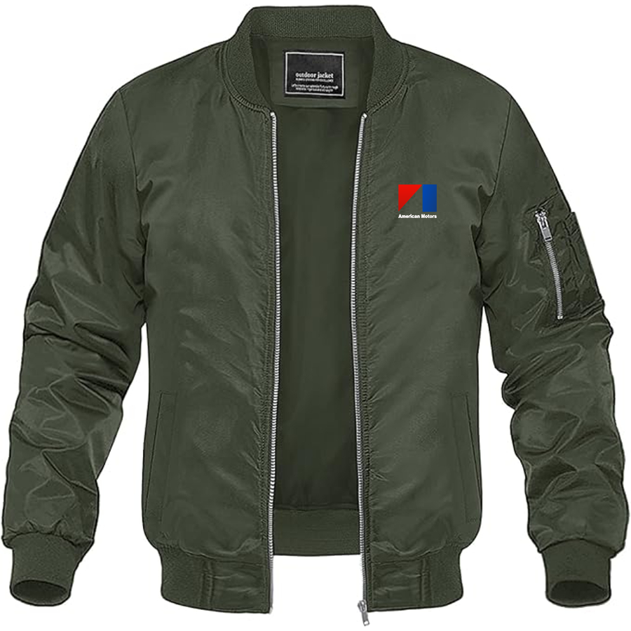 Men's AMC Logo Lightweight Bomber Jacket Windbreaker Softshell Varsity Jacket Coat