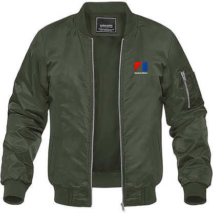 Men's AMC Logo Lightweight Bomber Jacket Windbreaker Softshell Varsity Jacket Coat