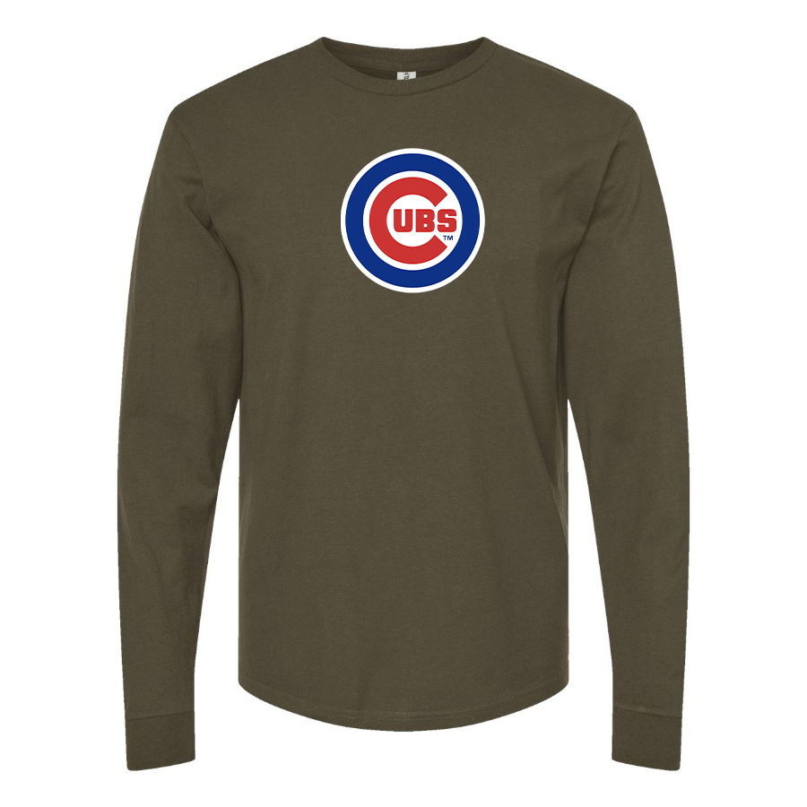 Men's Chicago Cubs Logo Cotton Long Sleeve T-Shirt