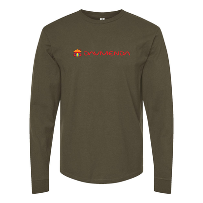 Men's Davivienda Logo Cotton Long Sleeve T-Shirt