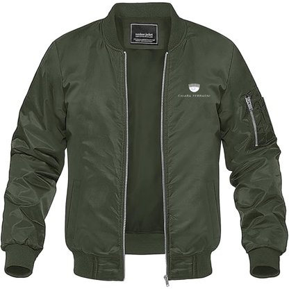 Men's Chiara Ferragni Collection Logo Lightweight Bomber Jacket Windbreaker Softshell Varsity Jacket Coat