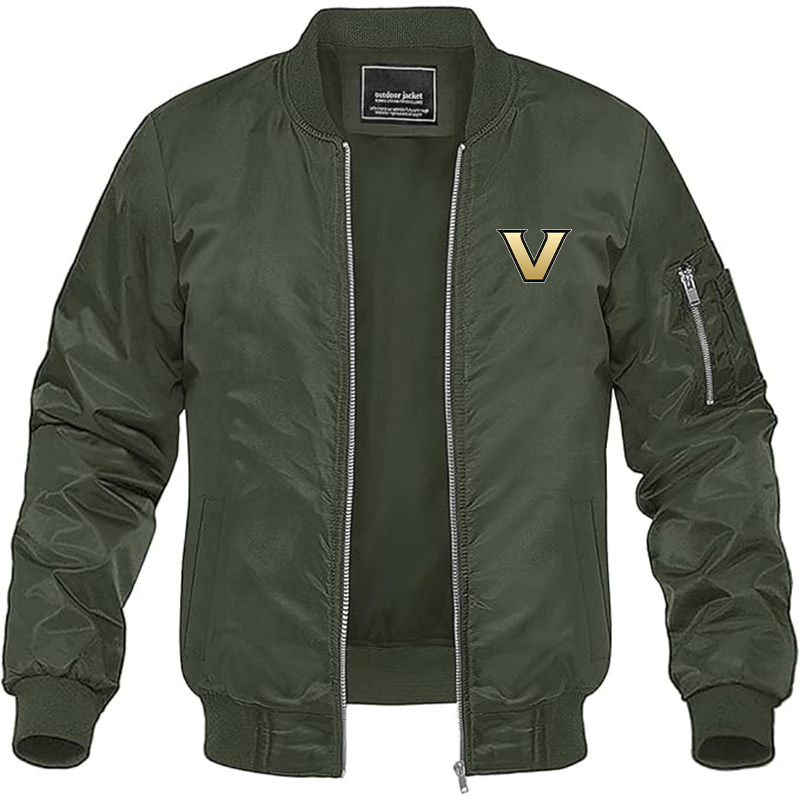 Men's Vanderbilt Commodores Lightweight Bomber Jacket - Army Green