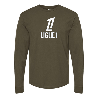 Men's Ligue 1 Logo Cotton Long Sleeve T-Shirt