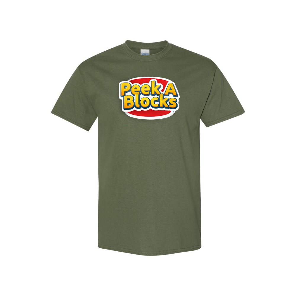 Men's Peek A Blocks Logo Cotton T-Shirt