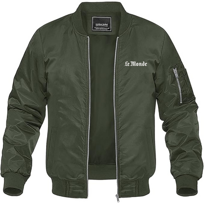 Men's Le Monde  Lightweight Bomber Jacket Windbreaker Softshell Varsity Jacket Coat
