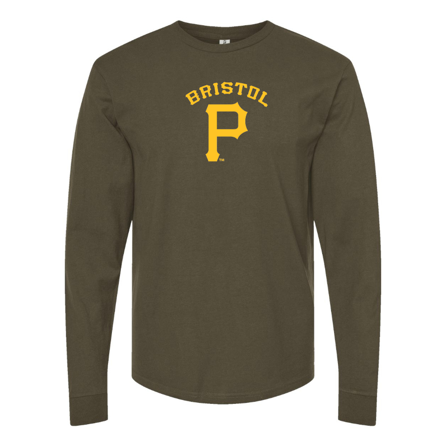 Men's Bristol Pirates  Logo Cotton Long Sleeve T-Shirt