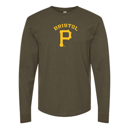 Men's Bristol Pirates  Logo Cotton Long Sleeve T-Shirt