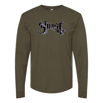 Men's Ghost Logo Cotton Long Sleeve T-Shirt