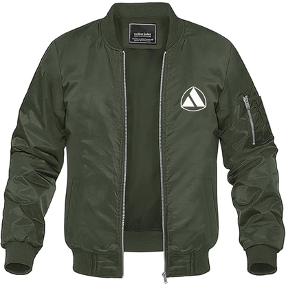 Men's Autobianchi Logo Lightweight Bomber Jacket Windbreaker Softshell Varsity Jacket Coat