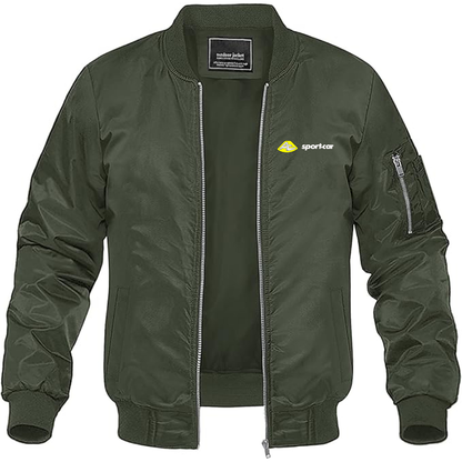 Men's AC Sport Car Logo Lightweight Bomber Jacket Windbreaker Softshell Varsity Jacket Coat