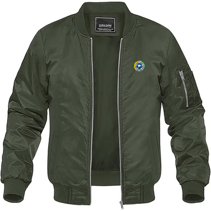 Men's Pos & Giro Logo Lightweight Bomber Jacket Windbreaker Softshell Varsity Jacket Coat