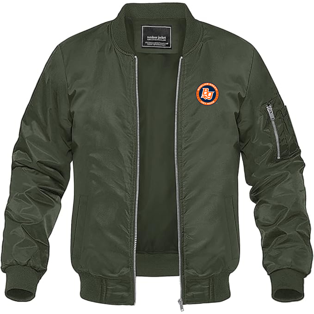 Men's Bowling Green Hot Rods  Logo Lightweight Bomber Jacket Windbreaker Softshell Varsity Jacket Coat