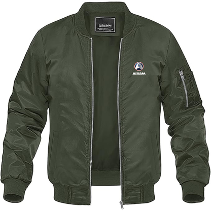 Men's Aixam  Logo Lightweight Bomber Jacket Windbreaker Softshell Varsity Jacket Coat