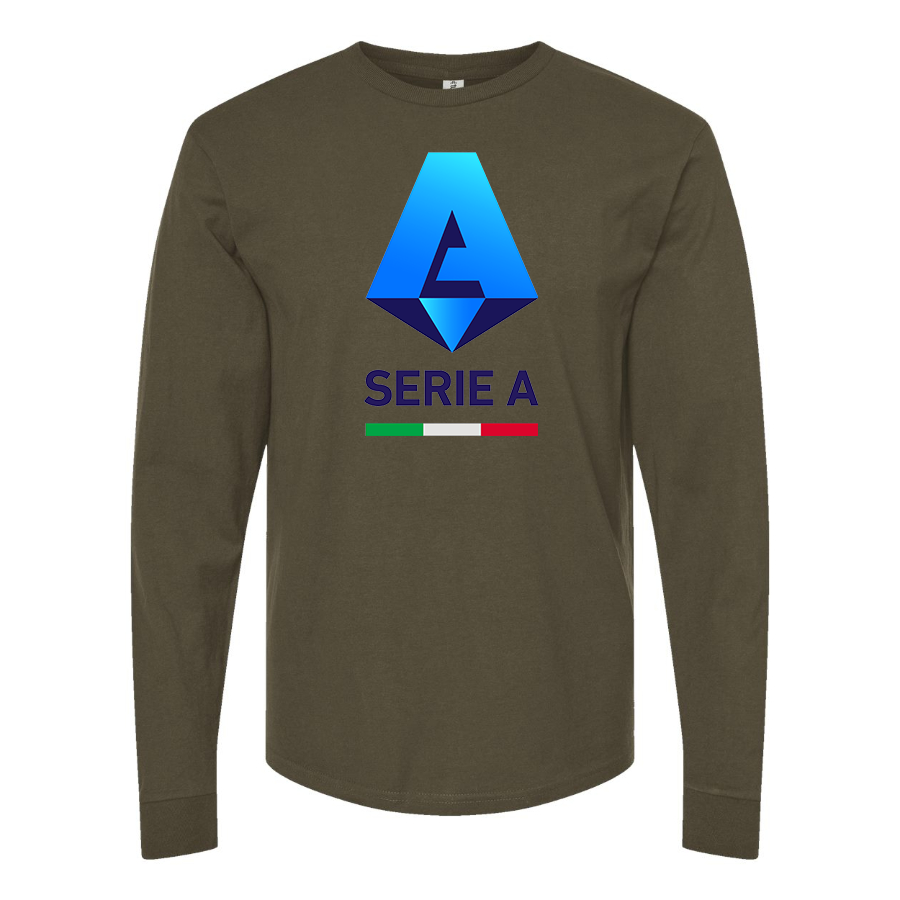Men's Italian Serie A Logo Cotton Long Sleeve T-Shirt