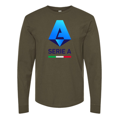 Men's Italian Serie A Logo Cotton Long Sleeve T-Shirt