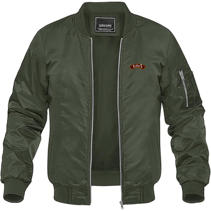 Men's Edys Logo Lightweight Bomber Jacket Windbreaker Softshell Varsity Jacket Coat