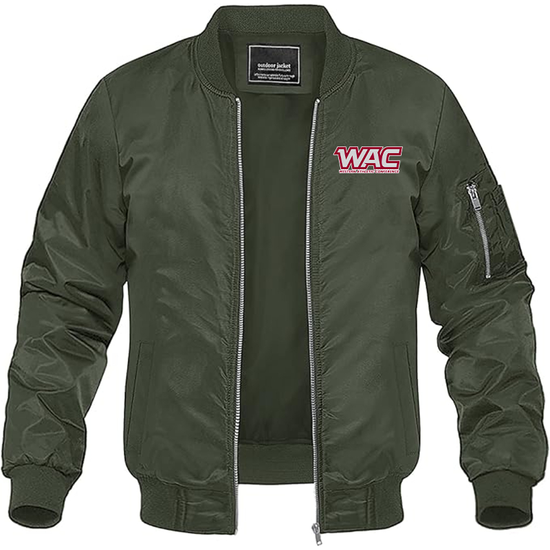 Men's Western Athletic Conference Lightweight Bomber Jacket - Army Green