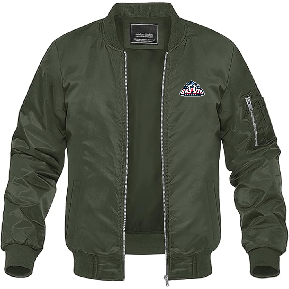 Men's Colorado Springs Sky Sox  Logo Lightweight Bomber Jacket Windbreaker Softshell Varsity Jacket Coat