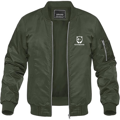 Men's Bored Panda Logo Lightweight Bomber Jacket Windbreaker Softshell Varsity Jacket Coat
