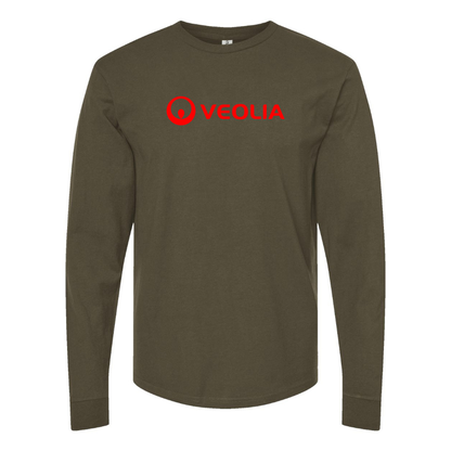 Men's Veolia Logo  Cotton Long Sleeve T-Shirt