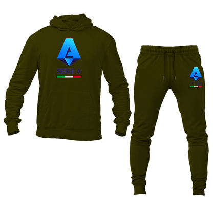 Men's Italian Serie A Logo Hoodie Joggers Set