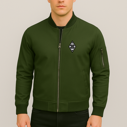 Men's Borussia Monchengladbach FC Lightweight Bomber Jacket - Army Green
