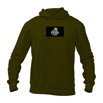 Men's Cartoon Pizza Logo Pullover Hoodie