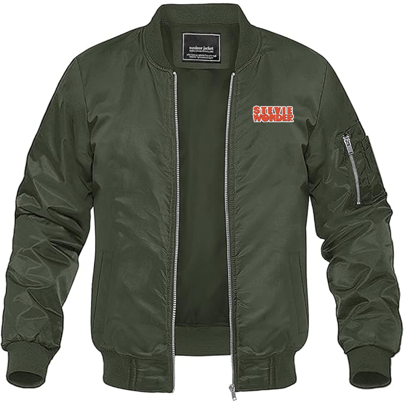 Men's Stevie-Wonder Lightweight Bomber Jacket - Army Green