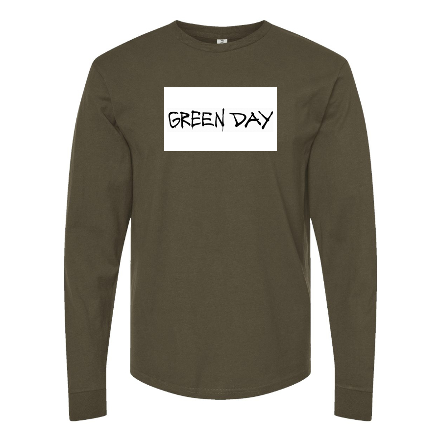 Men's Green Day Logo Cotton Long Sleeve T-Shirt