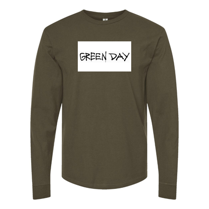 Men's Green Day Logo Cotton Long Sleeve T-Shirt