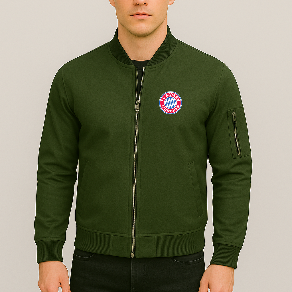 Men's F.C. Bayern Munchen Soccer Lightweight Bomber Jacket - Army Green