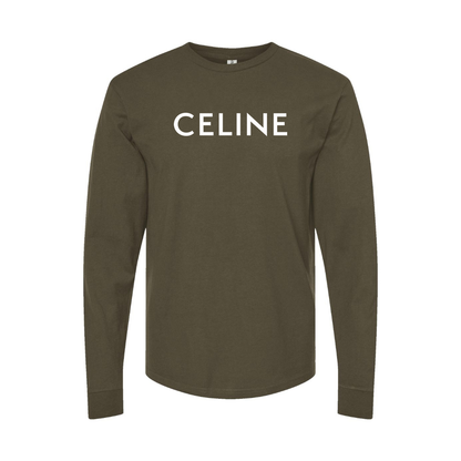Men's Celine Logo Long Sleeve T-Shirt