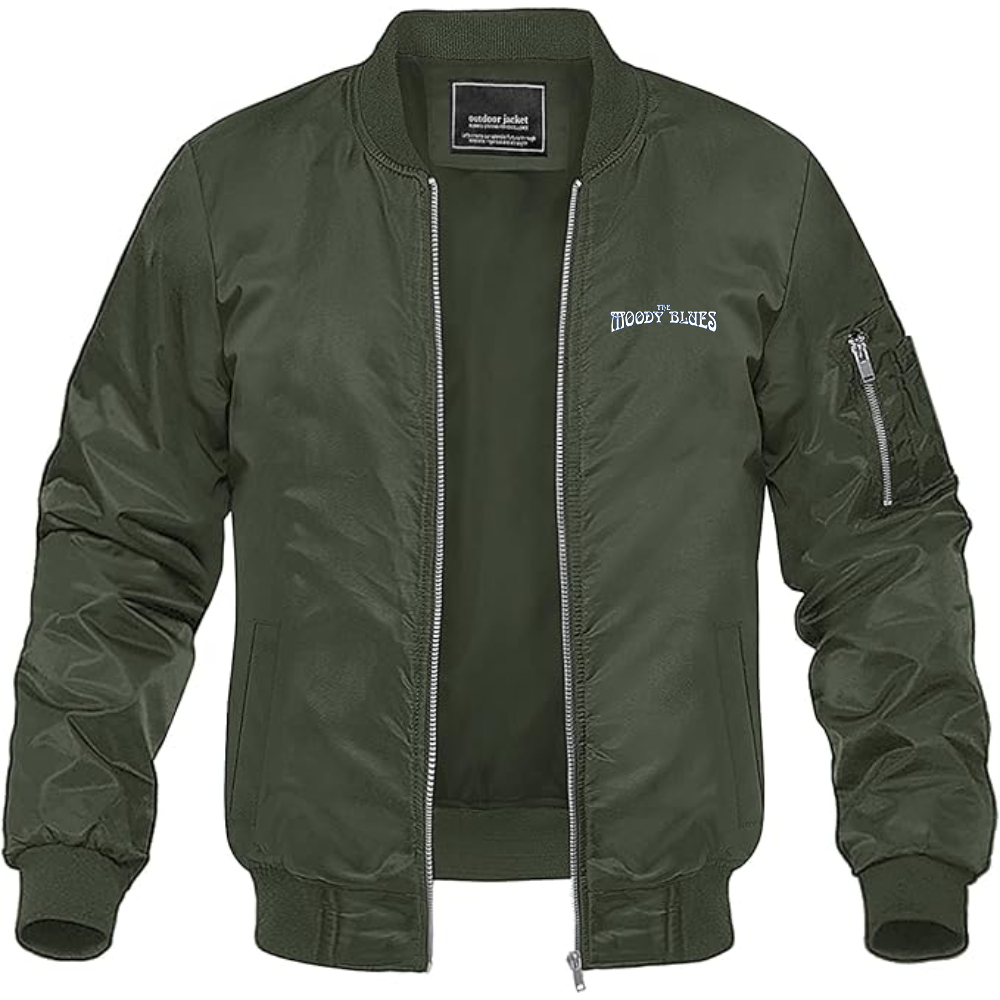 Men's The Moody Blues Logo  Lightweight Bomber Jacket Windbreaker Softshell Varsity Jacket Coat