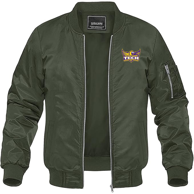 Men's Tennessee Tech Golden Eagles Lightweight Bomber Jacket - Army Green