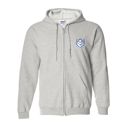 Men's Saint Louis Billikens Logo Gildan  Heavy Blend Full Zip Hooded Sweatshirt